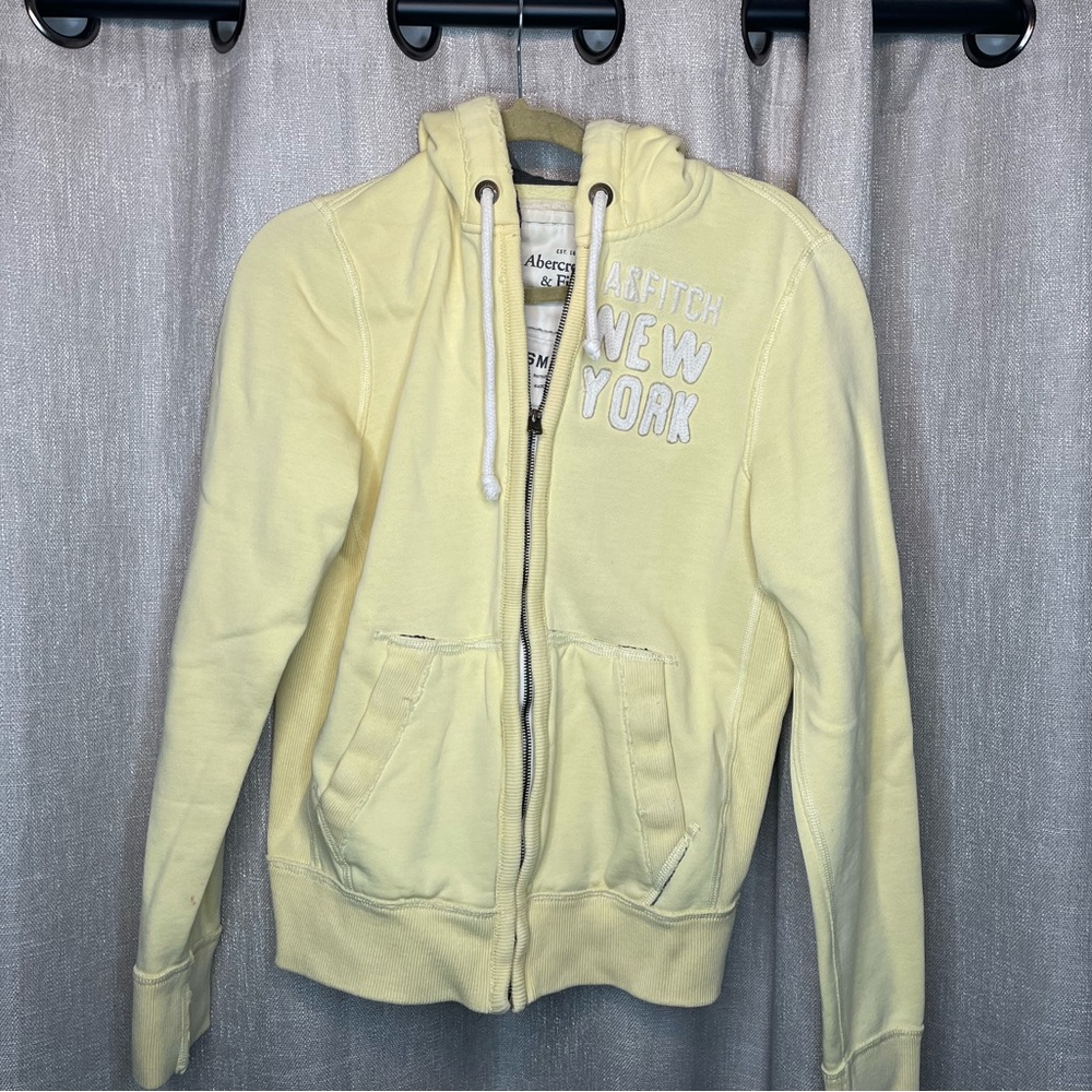 Abercrombie yellow zip hoodie, small